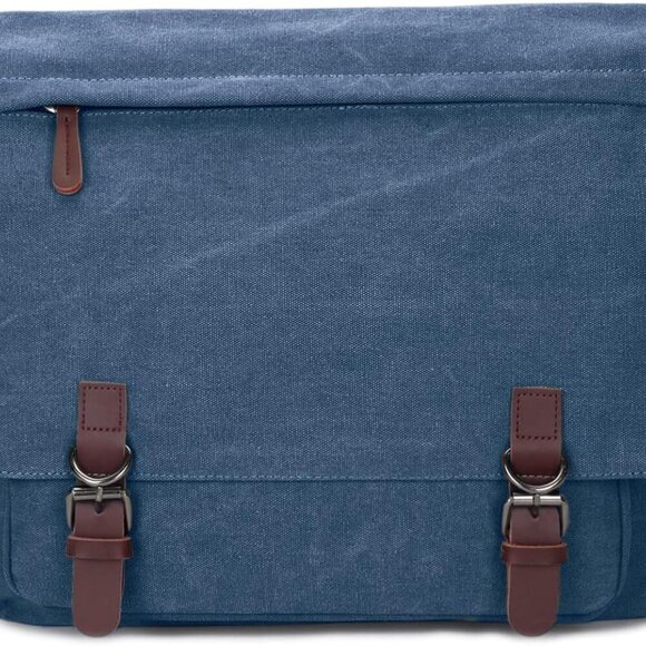 Canvas Messenger Bag for Men Women,Travel Satchel Shoulder bag 15.6 Inch Laptop - Picture 1 of 7
